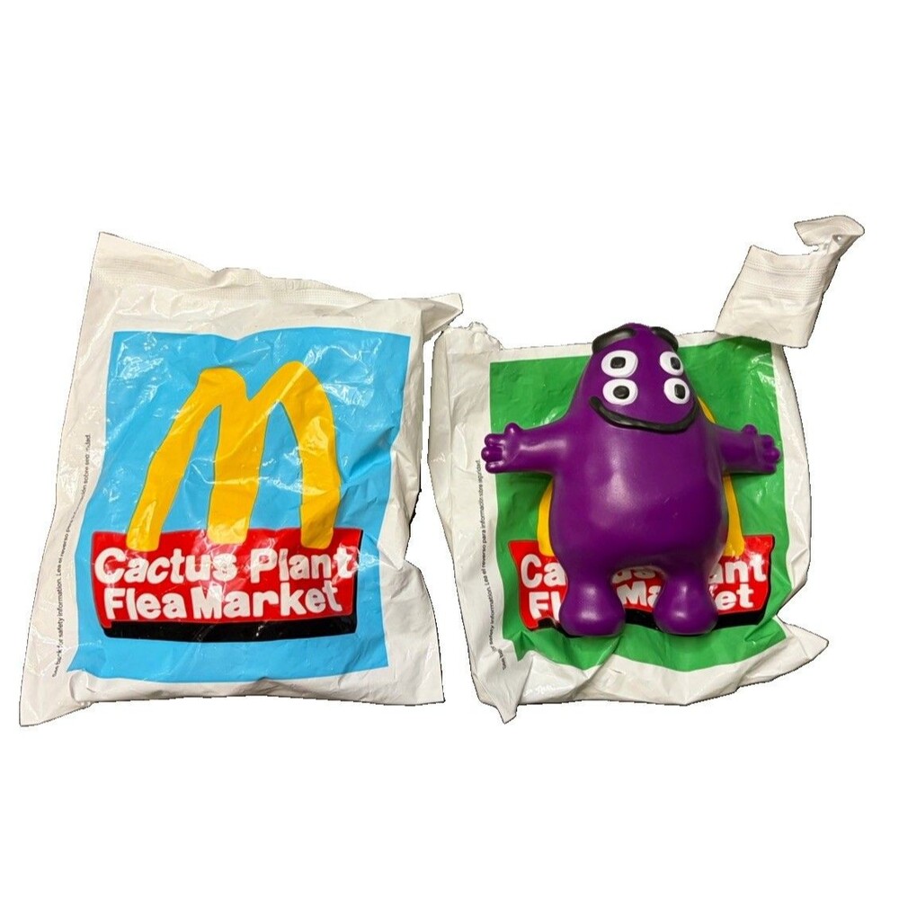 Set Of 2 Cactus Plant Flea Market McDonald’s Toy Figures Grimace Cactus Buddy